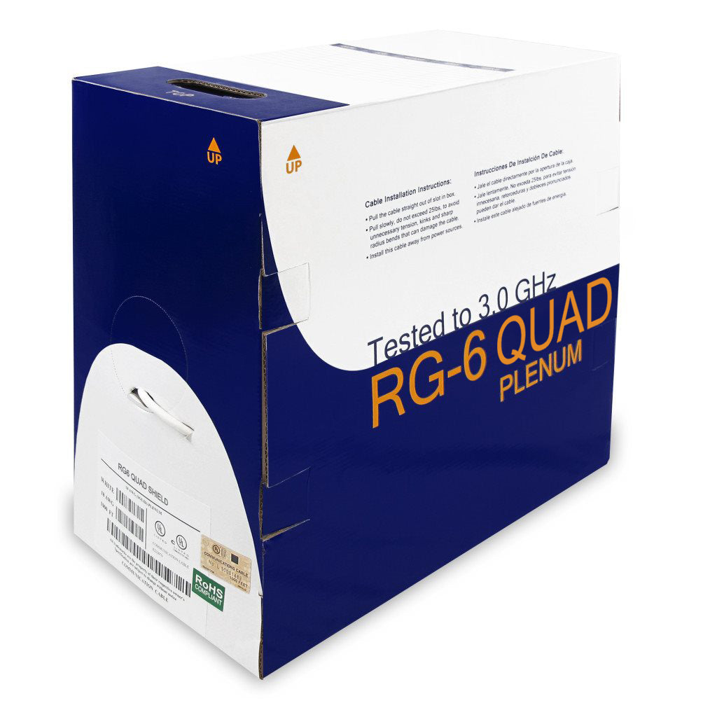 RG6 Bare Copper CMP (Plenum) Quad Shield Coax Cable RG6 Bare Copper CMP (Plenum) Quad Shield Coax Cable